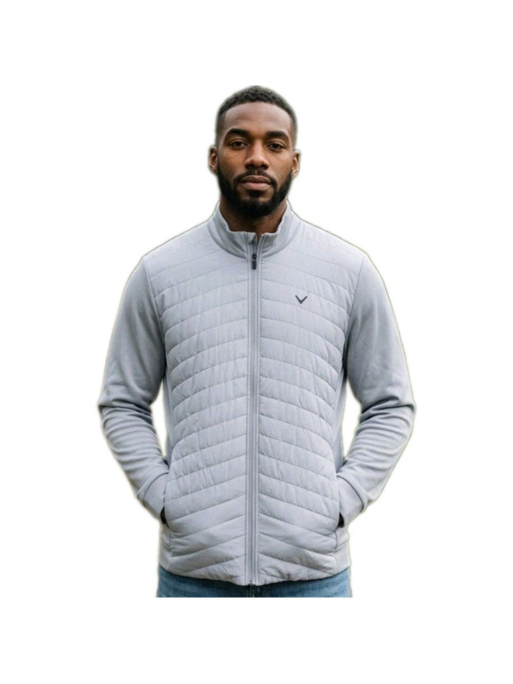 Callaway Golf Full-Zip Quilted Puffer Jacket Tradewinds Gray Men's XL NWT $95